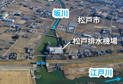 坂川放水路 松戸排水機場
