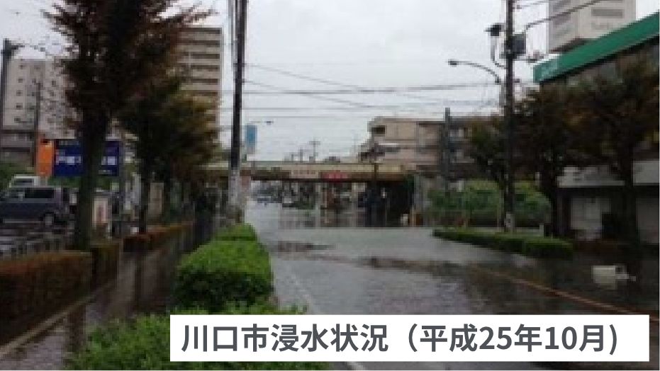 川口市浸水状況（平成25年10月）